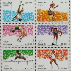 C 1378 Selo Olimpiadas de Los Angeles Estados Unidos Atletismo Esporte 1984 Serie Completa