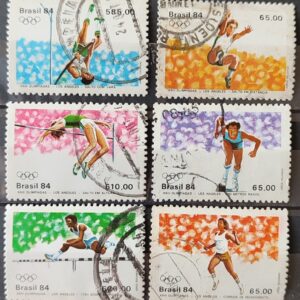 C 1378 Selo Olimpiadas de Los Angeles Estados Unidos Atletismo Esporte 1984 Serie Completa Circulado 1
