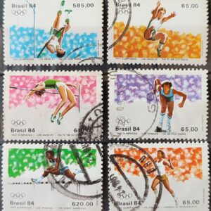 C 1378 Selo Olimpiadas de Los Angeles Estados Unidos Atletismo Esporte 1984 Serie Completa Circulado 2