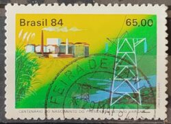 C 1384 Selo Centenario de Getulio Vargas Energia Usina Hidreletrica 1984 Circulado 11