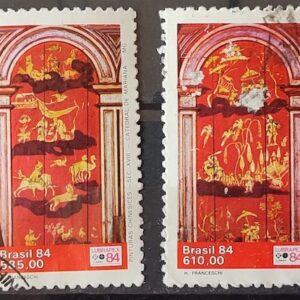 C 1390 Selo Lubrapex Portugal Pintura Sacra China Mariana 1984 Serie Completa Circulado 2