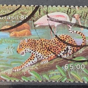 C 1396 Selo Pantanal Matogrossense Fauna Ave Passaro Onca 1984 Circulado 1