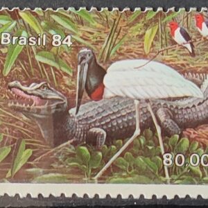C 1397 Selo Pantanal Matogrossense Fauna Ave Passaro Jacare 1984 Circulado 1