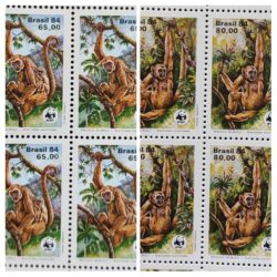C 1401 Selo Fauna Brasileira Macaco 1984 Quadra Serie Completa