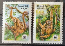C 1401 Selo Fauna Brasileira Macaco 1984 Serie Completa MH