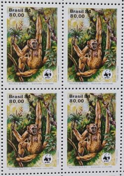 C 1402 Selo Fauna Brasileira Macaco 1984 Quadra