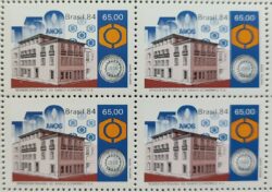 C 1406 Selo Sesquicentenario Banco Economico Bahia Economia 1984 Quadra
