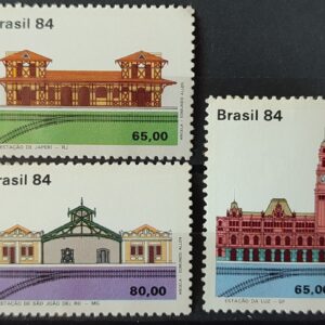 C 1407 Selo Patrimonio Ferroviario Estacao de Trem da Luz Sao Joao Del Rei Japeri 1984 Serie Completa MH