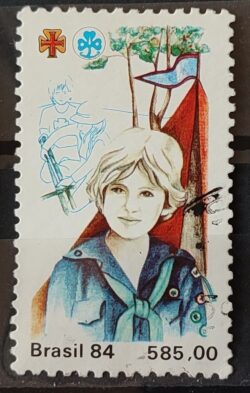 C 1410 Selo 65 Anos Movimento Bandeirante Historia 1984 Circulado 1