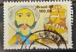 C 1415 Selo Semana da Patria Arte Dom Pedro 1984 Circulado 1