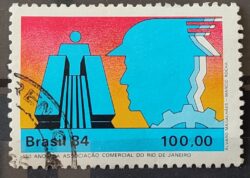 C 1416 Selo 150 Anos da Associacao Comercial do Rio de Janeiro Economia 1984 Circulado 1