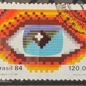 C 1423 Selo Congresso de Informatica Ciencia Olho 1984 Circulado 1