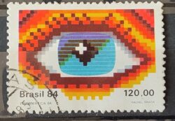 C 1423 Selo Congresso de Informatica Ciencia Olho 1984 Circulado 2