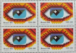 C 1423 Selo Congresso de Informatica Ciencia Olho 1984 Quadra