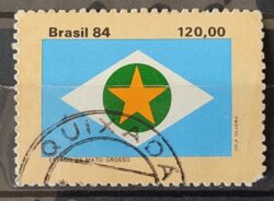 C 1426 Selo Bandera dos Estados do Brasil Mato Grosso 1984 Circulado 1