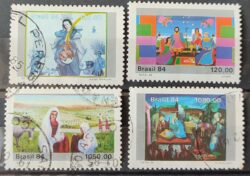 C 1432 Selo Natal Pinturas Natalinas Religiao 1984 Serie Completa Circulado 1