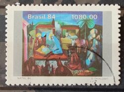 C 1435 Selo Natal Pinturas Natalinas Religiao 1984 Circulado 1