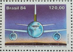 C 1436 Selo Aniversario Organizacao Internacional de Aviacao OACI Aviao 1984