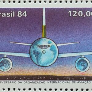 C 1436 Selo Aniversario Organizacao Internacional de Aviacao OACI Aviao 1984