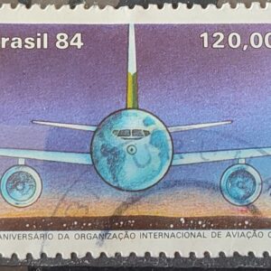 C 1436 Selo Aniversario Organizacao Internacional de Aviacao OACI Aviao 1984 Circulado 1