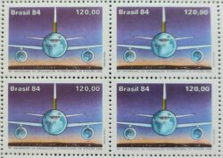 C 1436 Selo Aniversario Organizacao Internacional de Aviacao OACI Aviao 1984 Quadra