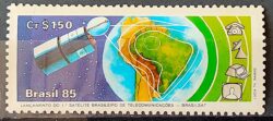 C 1439 Selo Brasilsat Mapa Comunicacao 1985