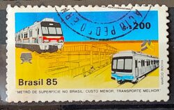 C 1440 Selo Metro de Superficie Trem Recife Porto Alegre 1985 Circulado 1
