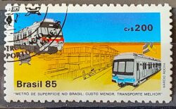 C 1440 Selo Metro de Superficie Trem Recife Porto Alegre 1985 Circulado 2