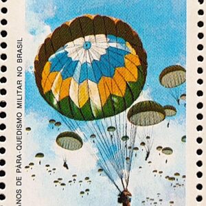 C 1442 Selo 40 Anos Paraquedismo Militar Paraquedas 1985