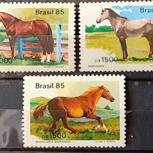 C 1444 Selo Cavalos de Racas Brasileiras 1985 Serie Completa