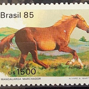 C 1446 Selo Cavalos de Racas Brasileiras Mangalarga 1985