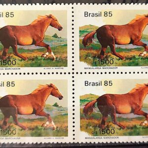 C 1446 Selo Cavalos de Racas Brasileiras Mangalarga 1985 Quadra