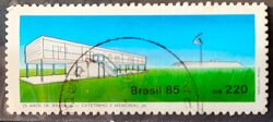 C 1451 Selo 25 Anos de Brasilia Catetinho 1985 Circulado 2