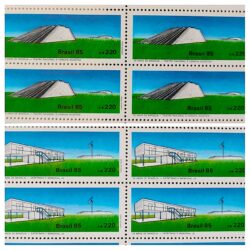 C 1451 Selo 25 Anos de Brasilia Catetinho Teatro Nacional 1985 Quadra Serie Completa