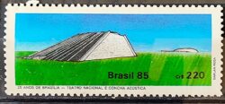 C 1452 Selo 25 Anos de Brasilia Teatro Nacional 1985