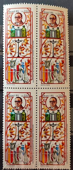 C 1454 Selo Centenario Fontoura Farmacia 1985 Quadra 2