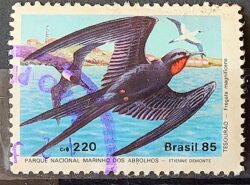 C 1461 Selo Fauna Abrolhos Ave Passaro 1985 Circulado 3