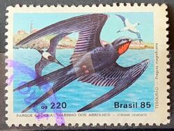 C 1461 Selo Fauna Abrolhos Ave Passaro 1985 Circulado 5