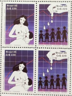 C 1465 Selo Desenvolvimento Infantil Unicef Mulher Saude Crianca 1985 Quadra