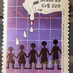 C 1466 Selo Desenvolvimento Infantil Unicef Saude Vacinacao 1985
