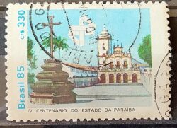 C 1472 Selo 400 Anos da Paraiba Igreja Religiao 1985 Circulado 10