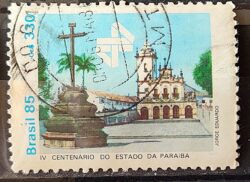C 1472 Selo 400 Anos da Paraiba Igreja Religiao 1985 Circulado 12