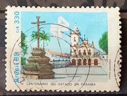 C 1472 Selo 400 Anos da Paraiba Igreja Religiao 1985 Circulado 2
