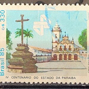 C 1472 Selo 400 Anos da Paraiba Igreja Religiao 1985 Circulado 4