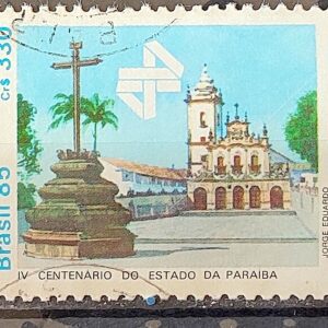 C 1472 Selo 400 Anos da Paraiba Igreja Religiao 1985 Circulado 6
