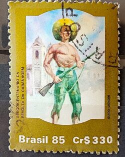C 1475 Selo 150 Anos Revolta da Cabanagem Belem Para Militar 1985 Circulado 1