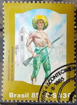 C 1475 Selo 150 Anos Revolta da Cabanagem Belem Para Militar 1985 Circulado 2