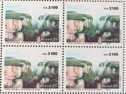 C 1482 Selo Aparados da Serra Paisagem Meio Ambiente 1985 Quadra Serie Completa