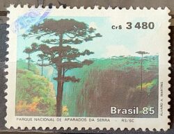 C 1484 Selo Aparados da Serra Paisagem Meio Ambiente 1985 Circulado 1