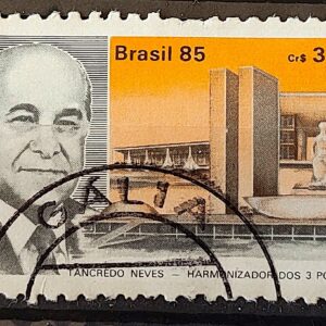C 1485 Selo Presidente Tancredo Neves Chefe de Estado Brasilia 1985 Circulado 1